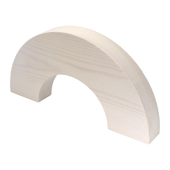 24cm Whitewashed Wooden Freestanding Rainbow Arch Plaque