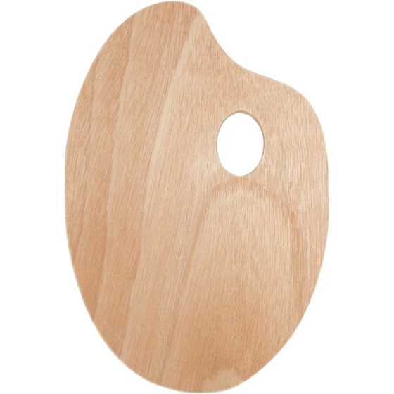 Traditional Ply Wooden Artist Palette with Finger or Thumb Hole