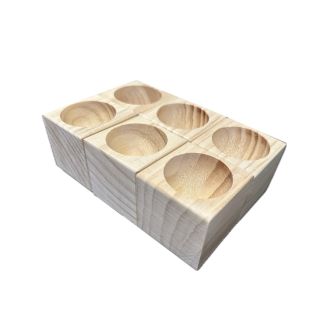 Pack of 6 Plain Wooden Cube Breakfast Egg Cups - Great Easter Gift