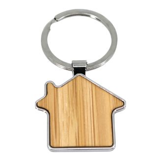 Bamboo House Shaped Keyring