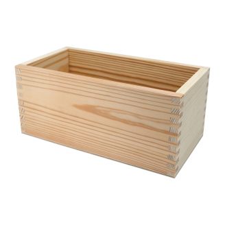 Solid Pine Large 24.5cm Rectangular Storage Box/Crate/Caddy (open-top)