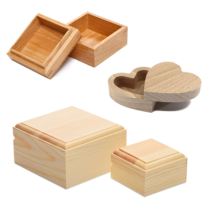 Small hardwood custom wooden boxes for presentation and gifts